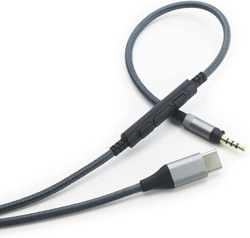 NewFantasia USB C Audio Cable Compatible with Sennheiser Momentum, Momentum 3, Momentum 2.0, HD1 Headphone, Remote Volume Mic Compatible with iPhone 15/15 Pro, Compatible with iPad 10th/Pro/Air/Mini in Saudi Arabia