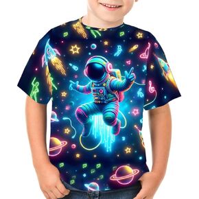 Boys Girls 3D Graphic Tees Unisex Short Sleeve T Shirt Novelty Neon Shirts for Boys 4-16 Years in Kuwait