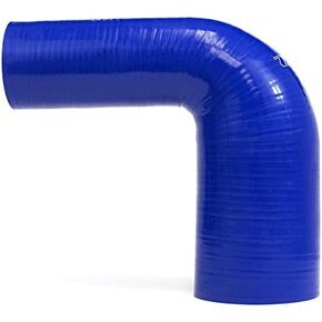 HPS HTSER90-200-225-BLUE Silicone High Temperature 4-ply Reinforced 90 degree Elbow Reducer Coupler Hose, 55 PSI Maximum Pressure, 4" Leg Length on each side, 2" > 2-1/4" ID, Blue