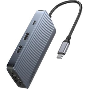 موزع USB-C من في ار انكر (10 في 1، شاشة مزدوجة)