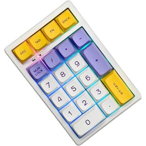 BOYI TD21 Hot Swappable Numpad,21 Keys Mini Numpad Portable Keypad Bluetooth 5.0/2.4GHz/Wired Number Pad Keyboard PBT Keycaps RGB Backlit Type-C Mini Keyboard(Black Transparent Keycaps) in Saudi Arabia