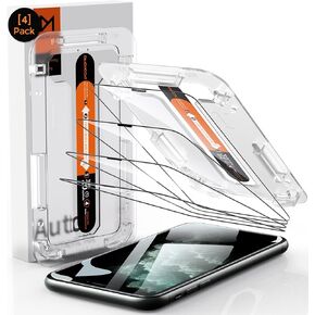 DIMONCOAT 4-PACK for iPhone 15 Pro Max Screen Protector [10X Military Protection][Easy Installation Frame] Compatible iPhone 15 Pro Max 6.7'' HD Diamonds Hard Tempered Glass Case Friendly[Bubble Free]