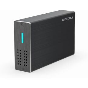 GODO 2.5 inch Dual Bay RAID Hard Drive Enclosure,USB3.0 to 2.5" SATA I/II/III HDDs SSDs RAID External Enclosure,Support UASP Trim & Max 16TB,RAID 0/1/JBOD/PM Mode,Aluminum,Black