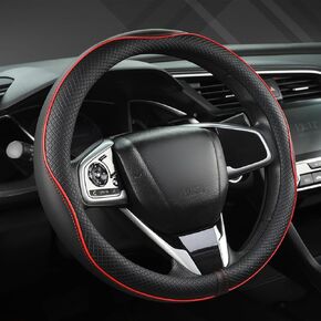غطاء عجلة قيادة السيارة من West Llama مخصص لسيارة Honda Civic، CR-Z، Insight، S2000، 14 بوصة - 14.25 بوصة (الماس مبطن-أسود + أحمر-حجم صغير)