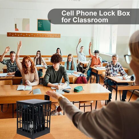 Cell Phone Jail Lock Box, Gold Mobile Phones Prison Lockable Cage for Classroom Family Time Party in Kuwait