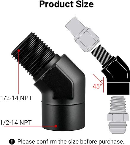 EVIL ENERGY 3/8 "NPT أنثى إلى ذكر محول تركيب 90 درجة الكوع الألومنيوم الأسود in Kuwait