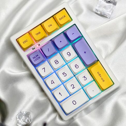 BOYI TD21 Hot Swappable Numpad,21 Keys Mini Numpad Portable Keypad Bluetooth 5.0/2.4GHz/Wired Number Pad Keyboard PBT Keycaps RGB Backlit Type-C Mini Keyboard(Black Transparent Keycaps) in Kuwait