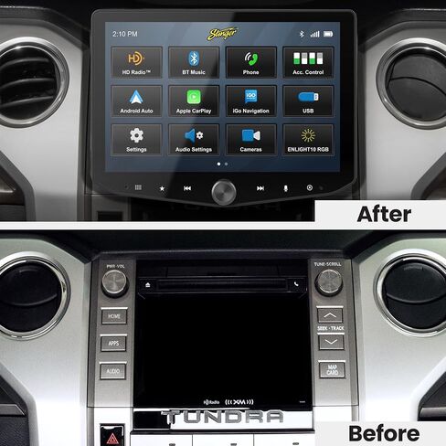 STINGER Toyota Tundra 2014-2021 10" HEIGH10 Radio Replacement Kit - Apple CarPlay, Android Auto, GPS Nav, Bluetooth, 4 Camera Inputs, Plug & Play Dash Kit, Retains Factory Controls RB10TUN14 in Saudi Arabia
