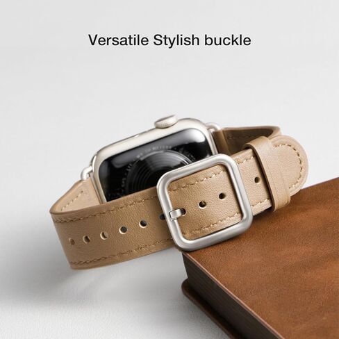 MNBVCXZ متوافق مع سوار ساعة Apple 38 مم 40 مم 41 مم 42 مم 44 مم 45 مم 49 مم النساء الرجال الفتيات الأولاد حزام بديل من الجلد الطبيعي لسلسلة iWatch 8 7 6 5 4 3 2 1 Ultra SE (الرمال الوردية/الذهب الوردي) in Kuwait