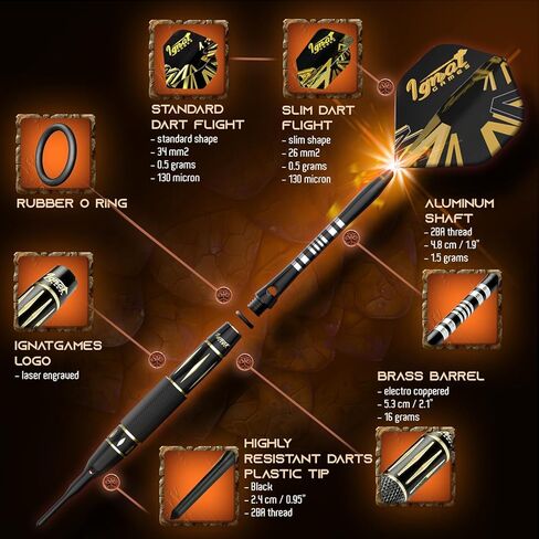 مجموعات رؤوس بلاستيكية لرمي السهام من IgnatGames - أسهم ذات أطراف ناعمة للوحة رمي السهام الإلكترونية - مجموعة سهام ذات أطراف بلاستيكية مع أعمدة من الألومنيوم، وحلقات، و100 طرف للسهام و16 رحلة + مفتاح ربط السهام + حقيبة مبتكرة in Kuwait
