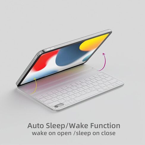 حافظة HOU ipad الجيل العاشر مع لوحة مفاتيح، حافظة لوحة مفاتيح ذكية، لوحة مفاتيح iPad الجيل العاشر، حافظة لوحة مفاتيح رفيعة للغاية لجهاز iPad الجيل العاشر 10.9 بوصة 2022، شحن مغناطيسي، بلوتوث in Kuwait
