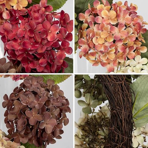 Briful الاصطناعي الكوبية إكليل 16 ½in الحرير الأبيض الكوبية فو اكليلا اكاليل وهمية واقعية للمنزل الباب الأمامي عباءة جدار مزرعة ديكور in Kuwait