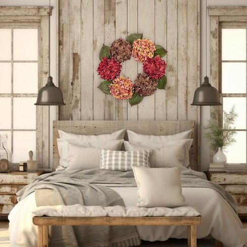 Briful الاصطناعي الكوبية إكليل 16 ½in الحرير الأبيض الكوبية فو اكليلا اكاليل وهمية واقعية للمنزل الباب الأمامي عباءة جدار مزرعة ديكور in Kuwait