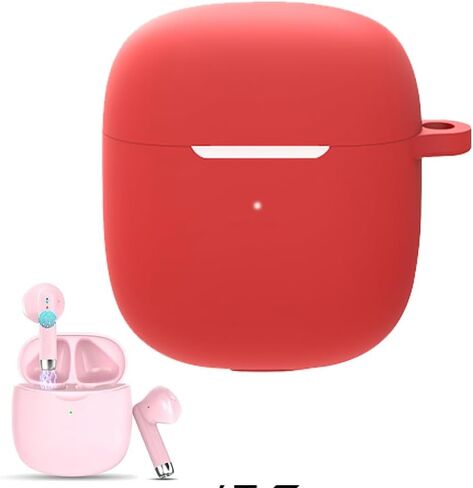 Silicon Case Cover Compatible with Jxrev J51 Wireless Earbuds, Protective Skin with “S" Shaped Dual Carabiner, with Hole for Charging in Kuwait