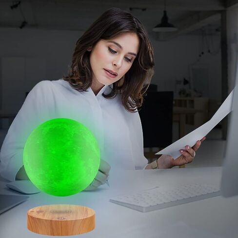 Vgazer Levitating Moon Lamp ، 16 لونًا 20 طرازًا مصباحًا قمرًا عائمًا ، عائمًا ودوران في الهواء بحرية مع ضوء قمر قمر قابل للتعديل للهدايا الفريدة ، ديكور الغرفة ، ألعاب مكتب مكتب المكتب in Kuwait