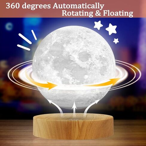 Vgazer Levitating Moon Lamp ، 16 لونًا 20 طرازًا مصباحًا قمرًا عائمًا ، عائمًا ودوران في الهواء بحرية مع ضوء قمر قمر قابل للتعديل للهدايا الفريدة ، ديكور الغرفة ، ألعاب مكتب مكتب المكتب in Kuwait