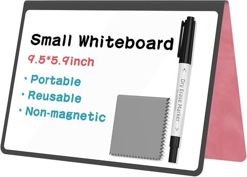 لوحة محو جافة محمولة ، دفتر ألواح بيضاء قابلة لإعادة الاستخدام ، غطاء بيض مزدوج على الوجهين 9.5 "× 6.6" مع علامة ، قطعة قماش المسح (الأزرق) in Kuwait