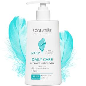 Daily Care Intimate Hygiene Gel - Feminine Wash ECOLATIER - Vegan, 98% Natural - pH Balanced, Ideal for Active Young Women - Supports Daily Intimate Wellness - 8.5 Fl Oz