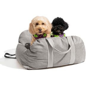 FUNNYFUZZY Dog Car Seat, Dog Car Carrier, Detachable Washable Small Dog Car Seat for Small Pets - Dog Booster Seat with Storage Pocket, Adjustable Clip-On Safety Leash for Travel Dog Bed