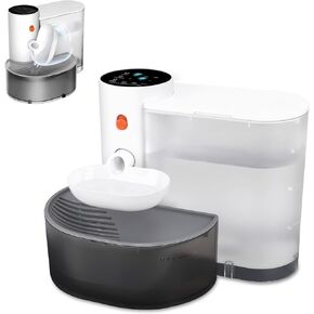 GJEASE Smart Pet Water Fountain No Filter,Wireless Cat Water Fountain Cordless,Battery Operated Filterless Cat Water Fountain