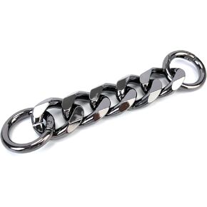 VersaKits Chunky Cuban Chain Charm Purse Strap Aluminum Chain Extender Accessory 15-1/2 Inch Black Chain Decoration Pants Chain Shoe Chain Dog Collar Chain