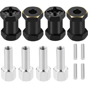 4pcs 12mm hex محرك الأقراص محاور combiner مقرنة المواجهة النحاس النحاس الممتد HUBS HUBS 17mm/20mm/25mm فواصل العجلة سميكة العجلات من 1/10 SCX10 90046 D90 ترقيات Crawler Carler (17 مم)
