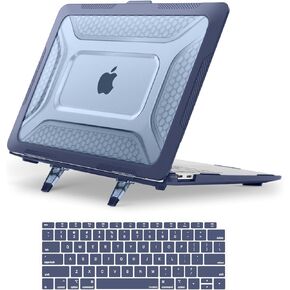 Moseso متوافق مع MacBook Air 13 بوصة Case 2022 2021 2020 2019 2018 A2337 M1 A2179 A1932 ، HoneyComb Froofchproof Highted TPU Placper Plastic Hard With Witch Kickstand و Keyboard ، Black