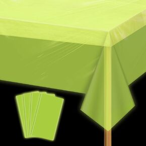 4 Pcs Green Neon Table Cloths, Glow in The Dark Table Covers for Black Light Birthday Party Decorations, 51 x 86 inches