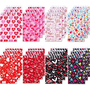 Zonon Mini Valentines Day Notepads Tiny Heart Notepads Spiral Notebooks Teacher Student Classroom Rewards Favor Supplies for Girls Boys School Valentines Day Party Decoration Favors(48 Pieces)