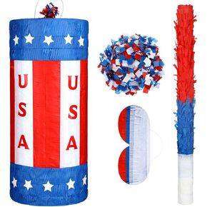 2025 New Year Pinata Round Clock Pull Pinata Happy New Years Eve Party Supplies Decorations 13 Inch Black and Gold Ribbon With Stick Blindfold for Kids Adults