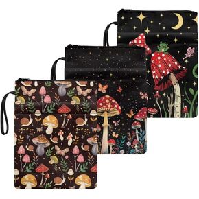 Snow Horse Book Sleeves Reusable＆Washable Book Protector Pouch Washable Pouch Pocket for Teen Adult Book Lover Zipper Pouch,3 Piece Set
