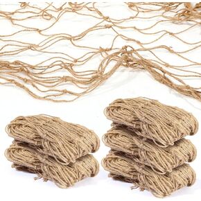 Boao Natural Fish Net Decorations for Pirate Party, Cotton and Linen Fishing Net Prop Pirate Ship Decoration for Hawaiian Fishnet Decor Nautical Themed Birthday Party Supplies(10 Pack)