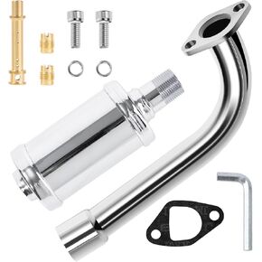 Exhaust Pipe Muffler Kit - For Predator 212 Exhaust, 212cc Exhaust, for Mini Bike Exhaust, Go Kart Exhaust, Coleman CT200U Exhaust.For Predator 212 Muffler, Predator 212 Performance Parts