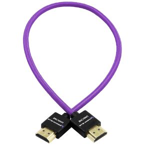 KONDOR Blue 4K Full HDMI Thin Straight Braided Cable for On-Camera Monitors, Capture Cards + More