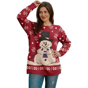 Yesno Women Women Christmas Sweater Graphic Printed Sweger Sendents Quical Tops Spens S01