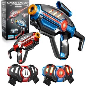 ArmoGear Laser Tag Guns - Set of 4 Rechargeable Kids Toys with Vests - Indoor and Outdoor Multiplayer Laser Tag Set for Kids, Teens, and Adults - Long Range 150 ft - Kids Games for Ages 8 and Up