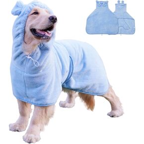 Harikaji Dog Bathrobe Towel, Cat Bathrobe Microfiber Fast Drying Absorbent Towel for Puppy Small Medium Large Dog Cat