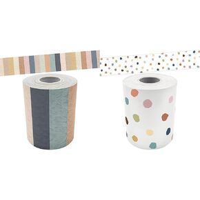 Teacher Created Resources Everyone is Welcome Stripes Straight Rolled Border Trim (TCR8909)
