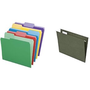 Pendaflex 84370 File Folders with Erasable Tabs, 1/3 Cut Top Tab, Letter, Assorted (Pack of 30)