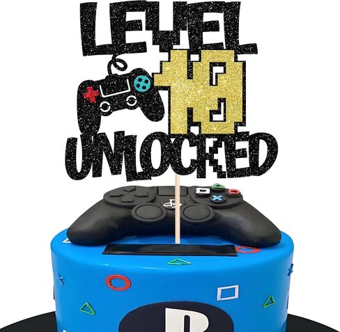Rsstarxi 1 Pack Video Game 9th Birthday Cake Topper Level 9th Unlocked Controller Video Play Game Party Cake Pick for Level Up Nineth Boys Girls Happy 9th Birthday Party Cake Decorations in Kuwait