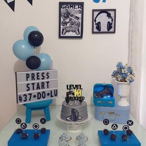 Rsstarxi 1 Pack Video Game 9th Birthday Cake Topper Level 9th Unlocked Controller Video Play Game Party Cake Pick for Level Up Nineth Boys Girls Happy 9th Birthday Party Cake Decorations in Kuwait