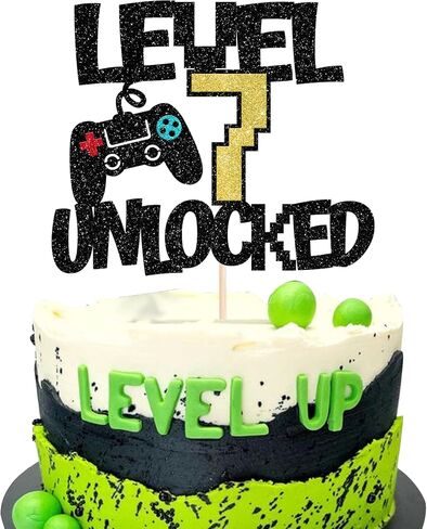 Rsstarxi 1 Pack Video Game 9th Birthday Cake Topper Level 9th Unlocked Controller Video Play Game Party Cake Pick for Level Up Nineth Boys Girls Happy 9th Birthday Party Cake Decorations in Kuwait