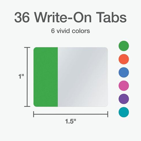 Redi-Tag Write-On Tabs, Repositionable Tabs for Binders and Planners, Removable Pop Up Tags, 4 Vivid Colors, 0.625" x 1.5", 40 Per Pack (1006510) in Kuwait