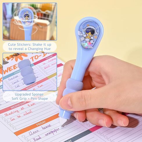 3 PCS White Out Pens ، قلم شريط تصحيح Whiteout لطيف ، يسهل استخدام قضيب مريح على شكل قلم للتصحيحات الفورية ، لمستلزمات المكاتب المدرسية اللطيفة ، 6M/256 "× 0.2" (أخضر) in Kuwait