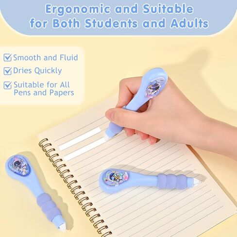 3 PCS White Out Pens ، قلم شريط تصحيح Whiteout لطيف ، يسهل استخدام قضيب مريح على شكل قلم للتصحيحات الفورية ، لمستلزمات المكاتب المدرسية اللطيفة ، 6M/256 "× 0.2" (أخضر) in Kuwait