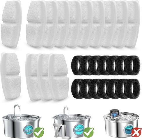 20 PCS Cat Fountain Fountain Fountain متوافق مع نافورة مياه Cat Water 3.2L و 7 لتر من النافورة ، بما في ذلك 10 PCS Pet Fountain Fountain و 10 PCS الإسفنج (وليس للنافورة اللاسلكية) in Kuwait