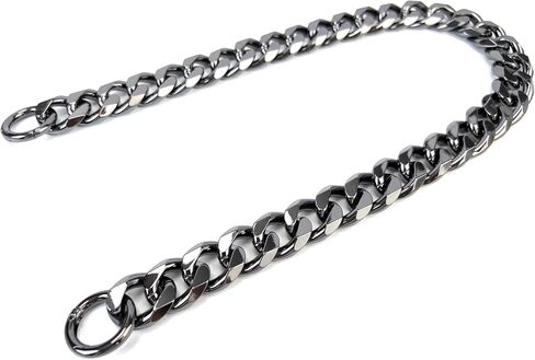 VersaKits Chunky Cuban Chain Charm Purse Strap Aluminum Chain Extender Accessory 15-1/2 Inch Black Chain Decoration Pants Chain Shoe Chain Dog Collar Chain in Kuwait