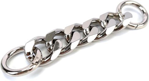 VersaKits Chunky Cuban Chain Charm Purse Strap Aluminum Chain Extender Accessory 15-1/2 Inch Black Chain Decoration Pants Chain Shoe Chain Dog Collar Chain in Kuwait