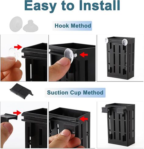 Aquarium Plant Holder, Fish Tank Plant Holder, Aquarium Plant Holder with Hooks and Suction Cups, Aquarium Plant Pots for Hanging Plants and Plant Cultivation, White, 1 Set in Kuwait