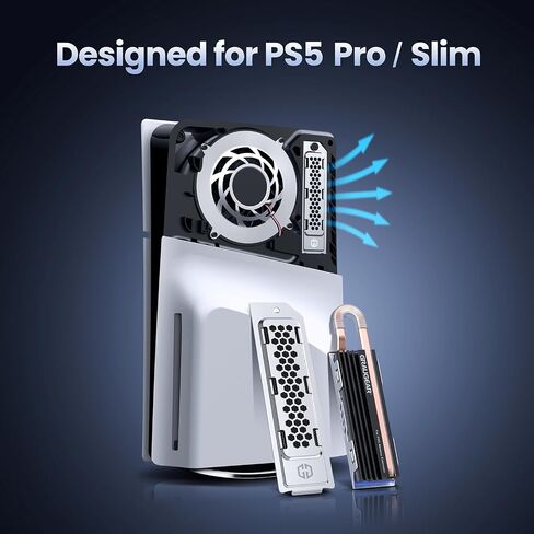GRAUGEAR PS5 Heatsink SSD Cover Set, M.2 NVMe PS5 SSD Heatsink, Metal Heat Dissipation Cover, Copper Heat Pipe and Aluminum Fin for Playstation 5 SSD NVMe PCIe 4.0 Storage [G-PS5HS03] in Saudi Arabia